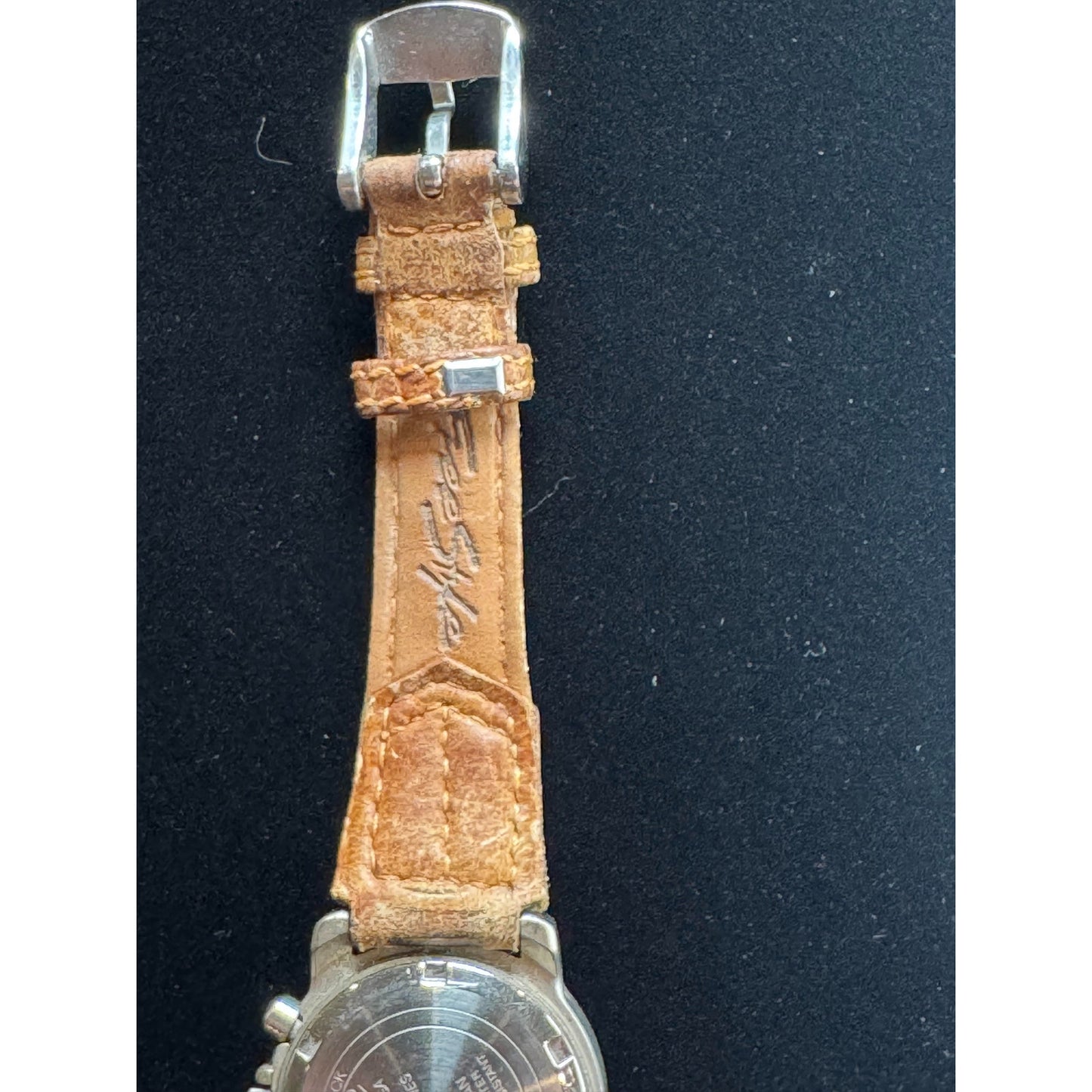 Freestyle Night Vision Watch - Silver Case | Cream Dial | Tan Leather Band | 100ft Water Resistant | Red Hands