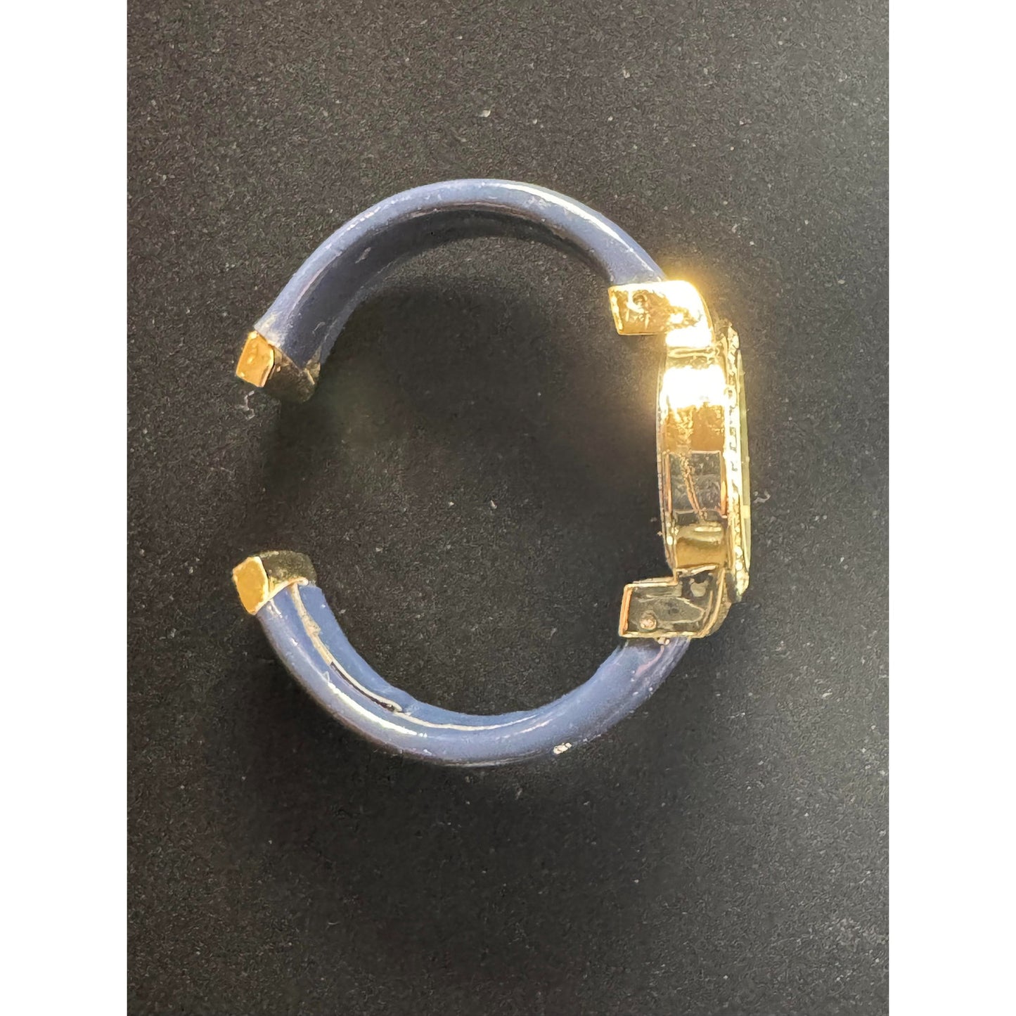 Ladies Anchor Watch - Gold Case | Crystal Bezel | Blue Leather Band | Nautical Theme | China Movement