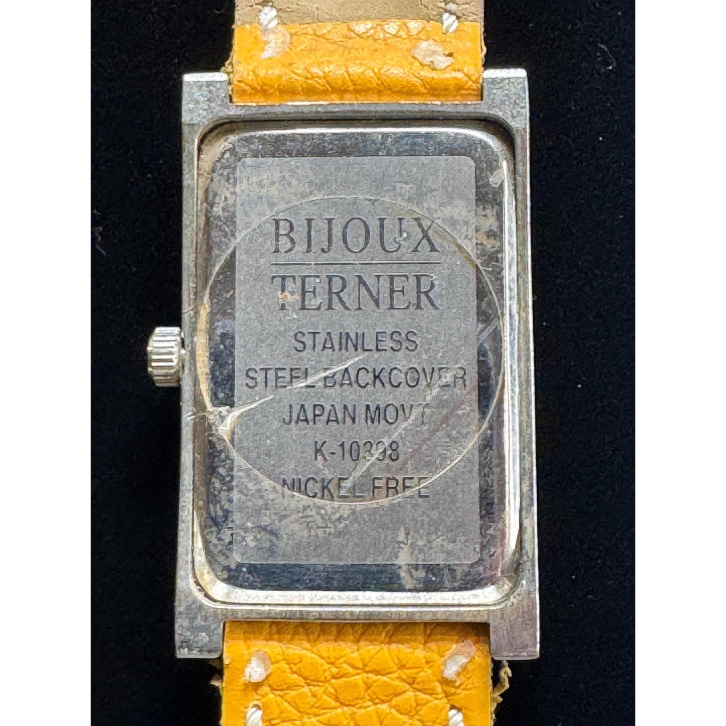 Bijoux Terner Watch - Rectangle Silver Case | Mustard Yellow Dial | Yellow Leather Band | Japan Movement | K-10038