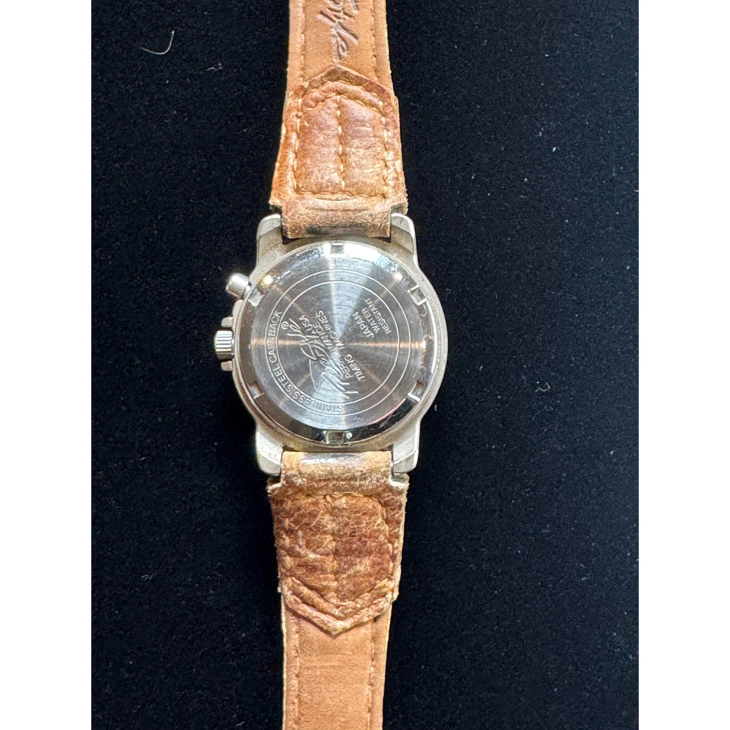 Freestyle Night Vision Watch - Silver Case | Cream Dial | Tan Leather Band | 100ft Water Resistant | Red Hands