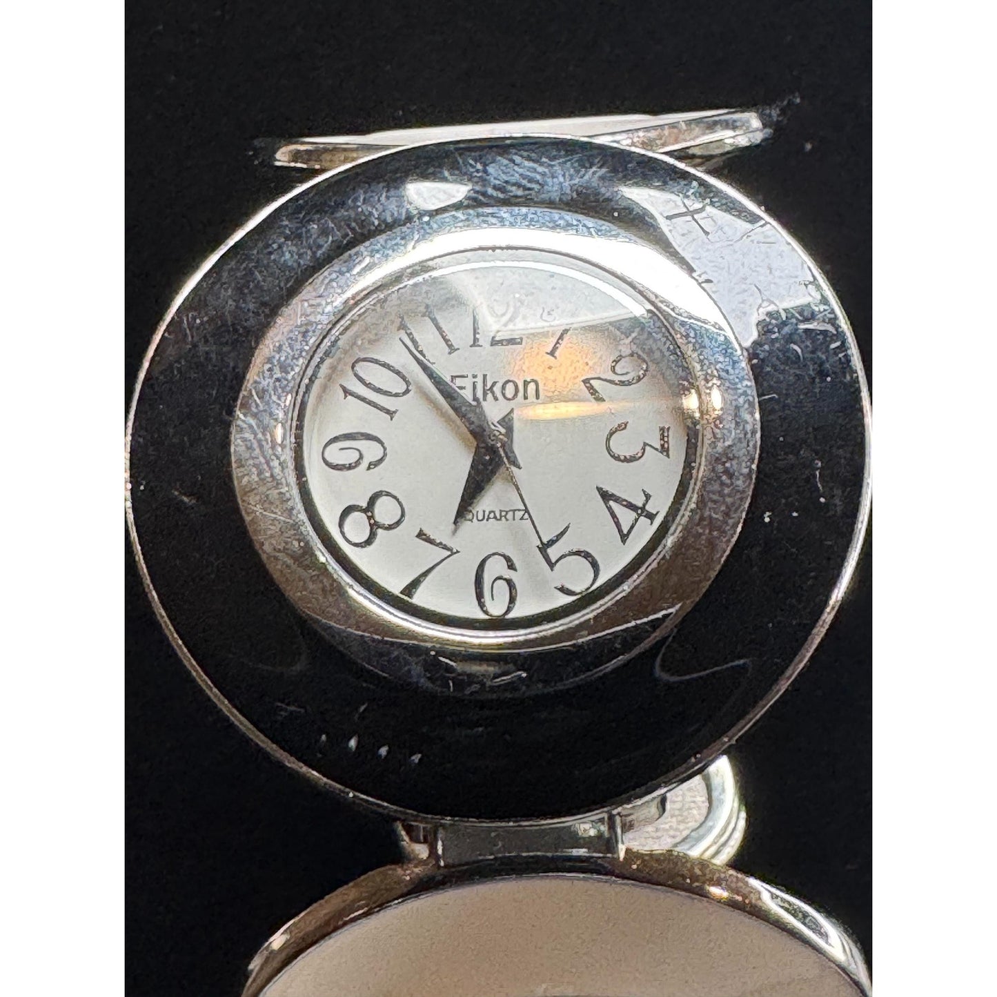 Fikon Designer Ladies Watch - Silver Open Link Bracelet | White Dial | Modernist Design | Quartz Movement
