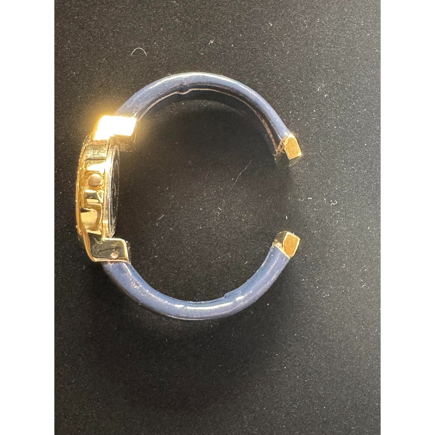 Ladies Anchor Watch - Gold Case | Crystal Bezel | Blue Leather Band | Nautical Theme | China Movement